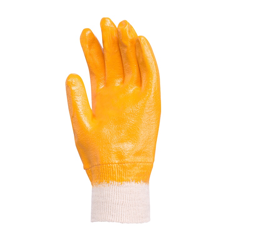 Guante-nitrilo-amarillo-palma-puño-tejido Guante Nitrilo Amarillo Puño de hilo tejido - Imagen 2