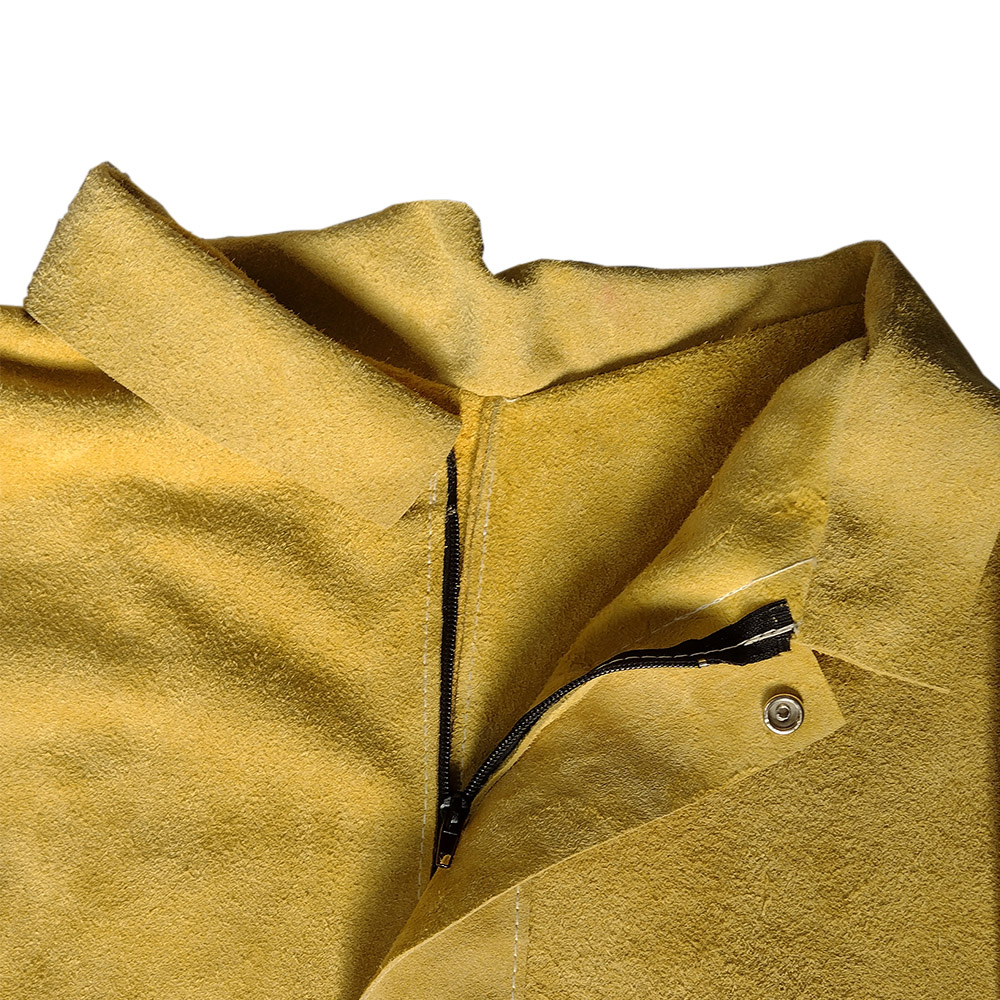 campera-descarne-frente-perfil-detalle Campera Descarne - cuero soldador - Imagen 2