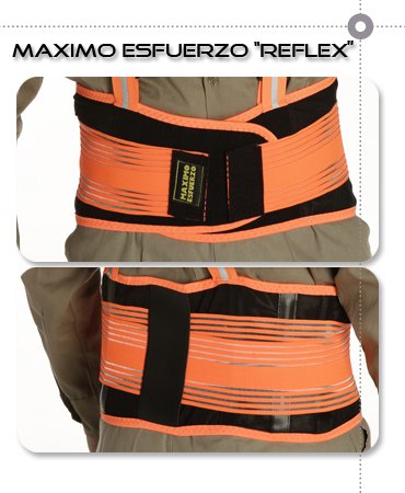 Faja Lumbar con Cintas de Alta Visibilidad color Naranja Tallas de S a 3XL  - Sondel Panamá