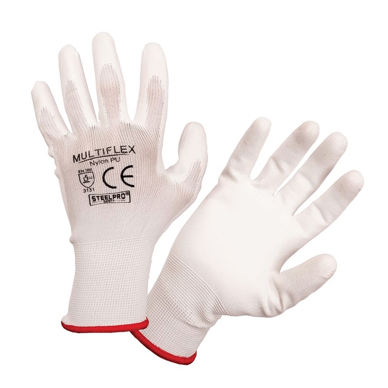 guante-steelpro-multiflex-pu-blanco Guante Steelpro Multiflex Nylon PU Blanco - Imagen 1