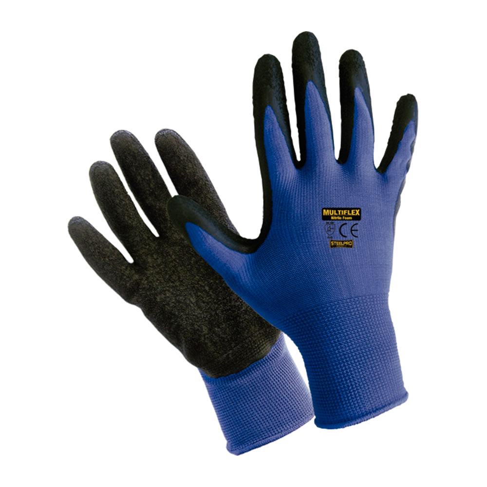 multiflex-nylon-latex-azul Guante Steelpro Multiflex Nylon Latex azul y negro - Imagen 1