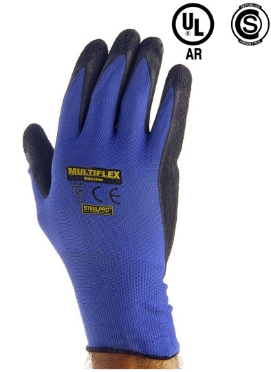 steelpro-guante-multiflex-nylon-latex Guante Steelpro Multiflex Nylon Latex azul y negro - Imagen 2