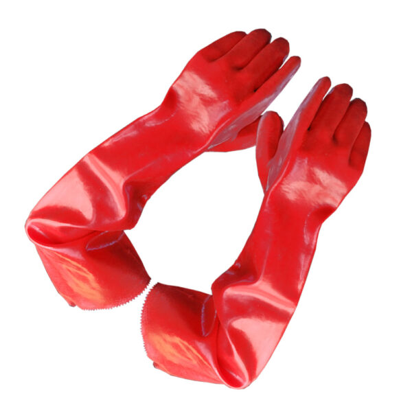 Guante PVC rojo 70 cm Pesado